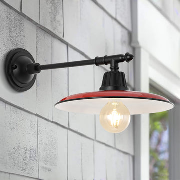 Bonner 12" Farmhouse Industrial Indoor/Outdoor Iron LED Victorian Arm Outdoor Sconce